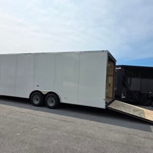 8.5×24 Enclosed Car Hauler for Sale – White | 7' Interior | 5200 lb Axles | Rear Ramp Door - Image 3