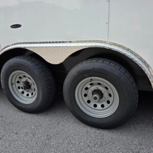8.5×24 Enclosed Car Hauler for Sale – White | 7' Interior | 5200 lb Axles | Rear Ramp Door - Image 4