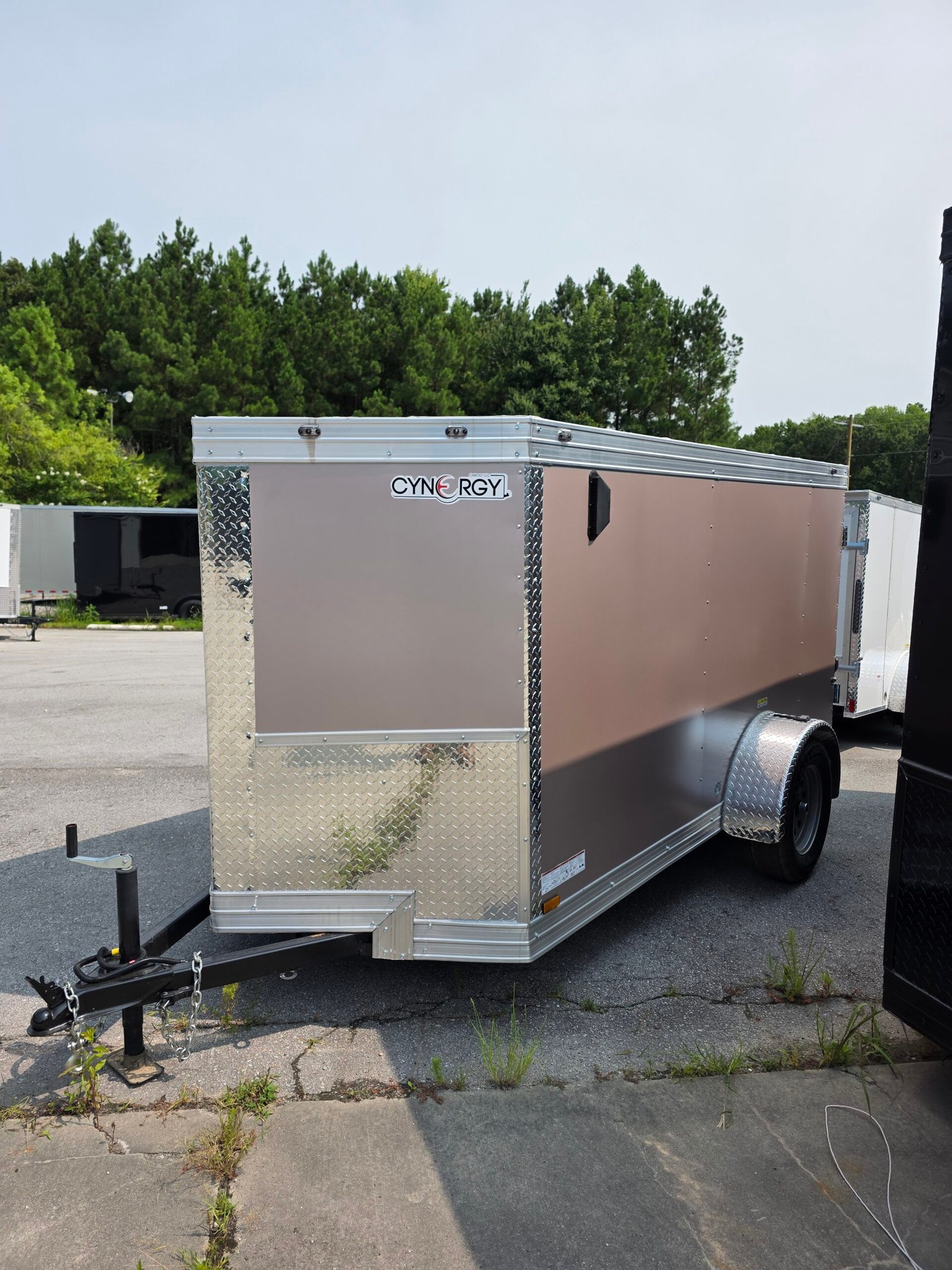 5×10 Enclosed Cargo Trailer for Sale – Desert Rose | Ramp Door | 2990 lb Axles | 5