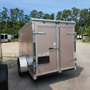 5×10 Enclosed Cargo Trailer for Sale – Desert Rose | Ramp Door | 2990 lb Axles | 5' Interior - Image 3
