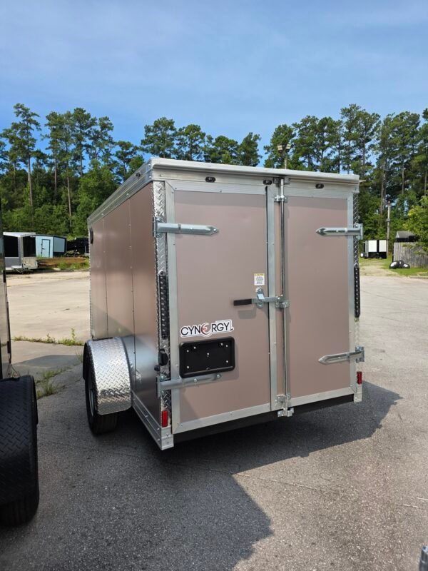 5×10 Enclosed Cargo Trailer for Sale – Desert Rose | Ramp Door | 2990 lb Axles | 5' Interior