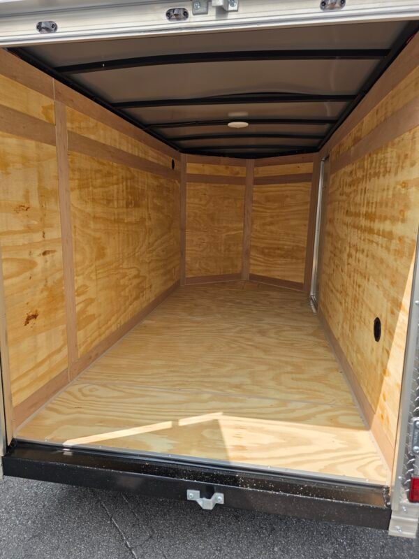 5×10 Enclosed Cargo Trailer for Sale – Desert Rose | Ramp Door | 2990 lb Axles | 5' Interior