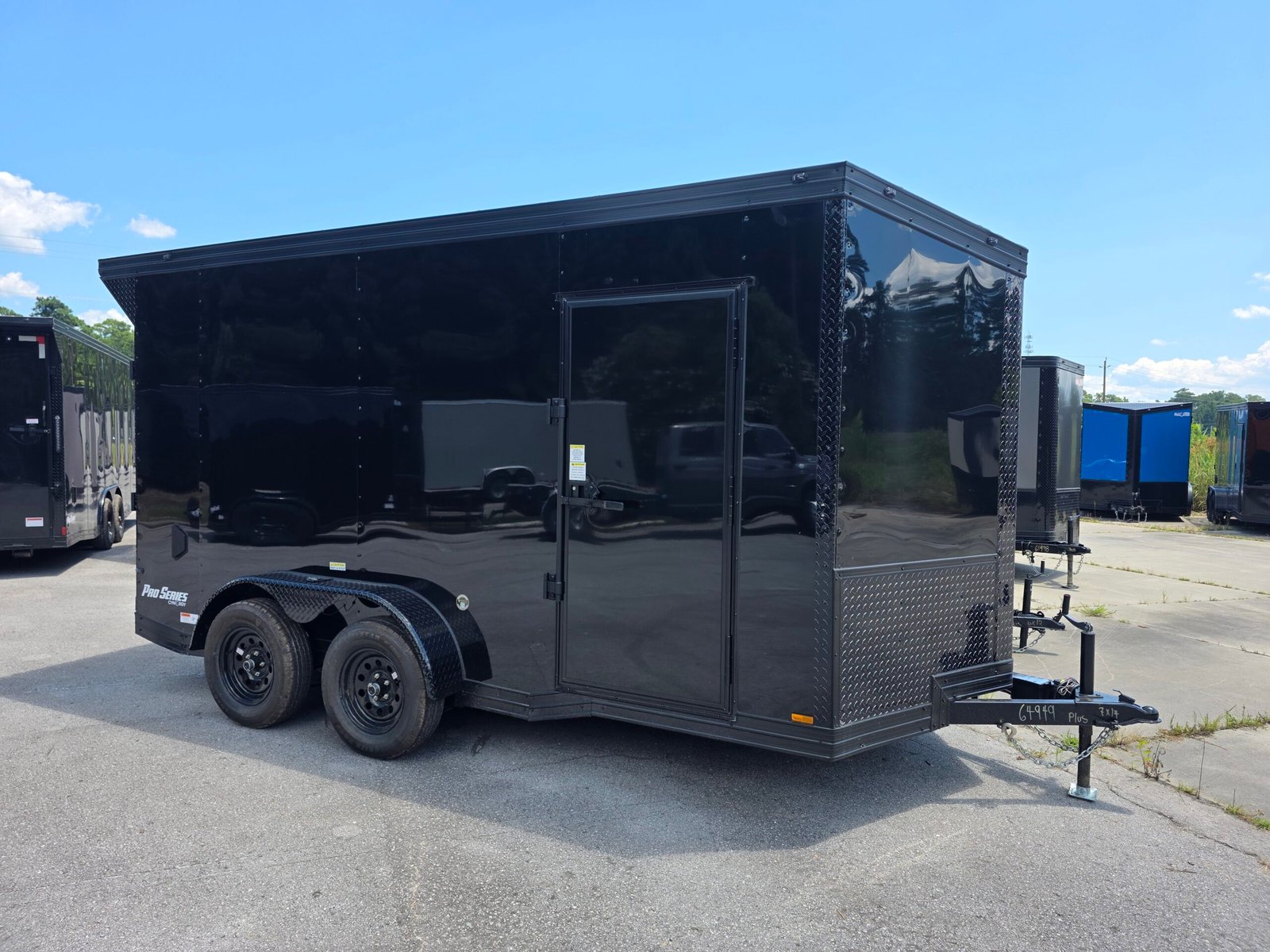 7×14 Enclosed Cargo Trailer for Sale – Black | 7