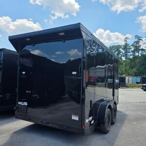 7×14 Enclosed Cargo Trailer for Sale – Black | 7' Interior | 3500 lb Tandem Axles | Low Profile Fenders - Image 2