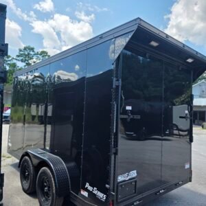 7×14 Enclosed Cargo Trailer for Sale – Black | 7' Interior | 3500 lb Tandem Axles | Low Profile Fenders - Image 3