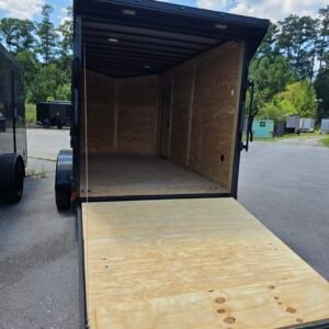 7×14 Enclosed Cargo Trailer for Sale – Black | 7' Interior | 3500 lb Tandem Axles | Low Profile Fenders - Image 4