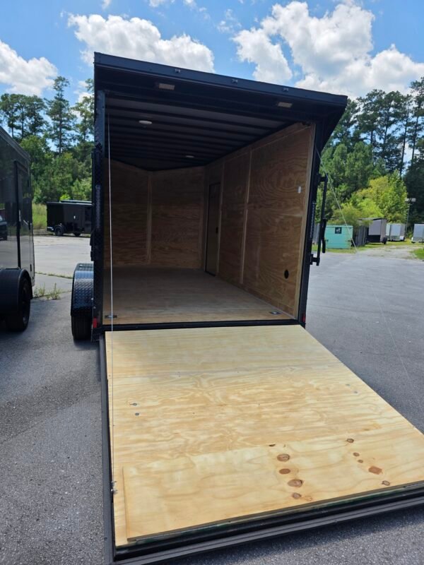 7×14 Enclosed Cargo Trailer for Sale – Black | 7' Interior | 3500 lb Tandem Axles | Low Profile Fenders