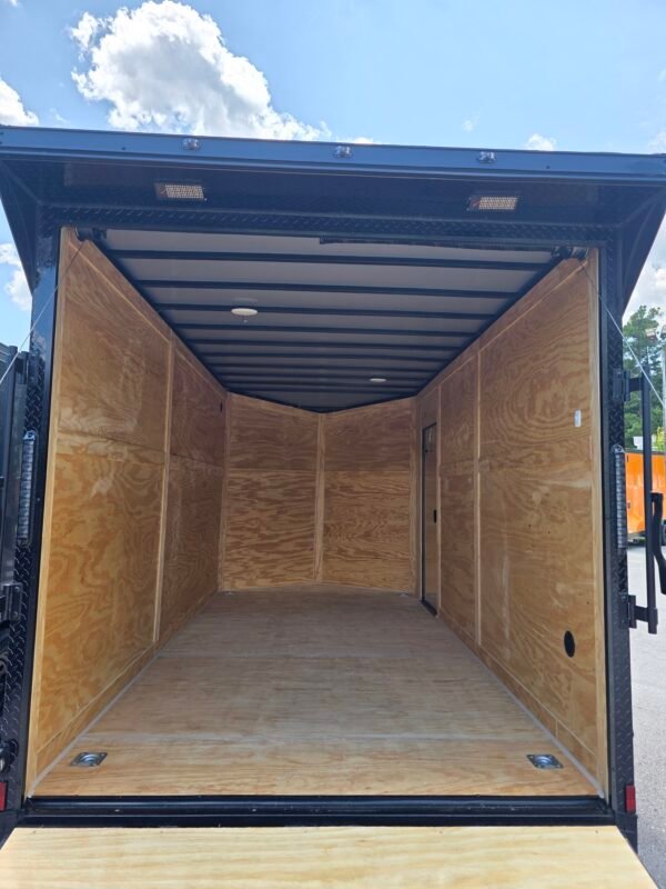 7×14 Enclosed Cargo Trailer for Sale – Black | 7' Interior | 3500 lb Tandem Axles | Low Profile Fenders