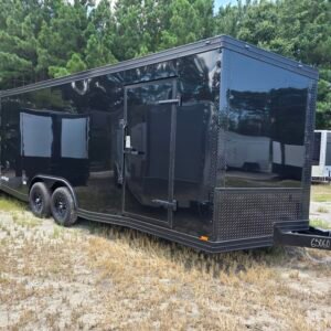 8.5×20 Enclosed Car Hauler for Sale – Black | 7' Interior | Rear Ramp Door | Heavy-Duty Trailer - Image 1