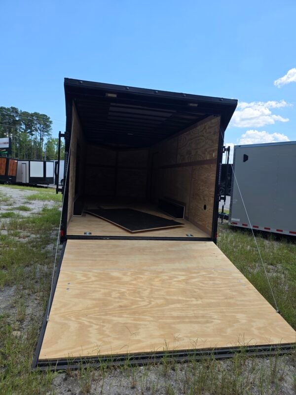 8.5×20 Enclosed Car Hauler for Sale – Black | 7' Interior | Rear Ramp Door | Heavy-Duty Trailer