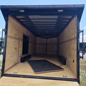 8.5×20 Enclosed Car Hauler for Sale – Black | 7' Interior | Rear Ramp Door | Heavy-Duty Trailer - Image 4