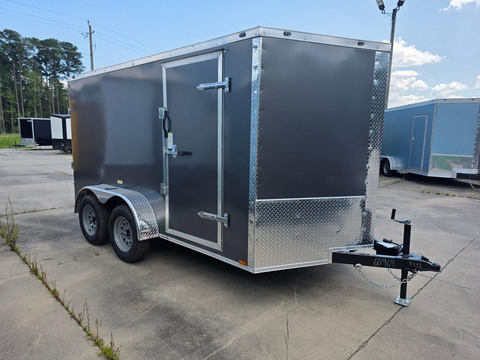 7×12 Enclosed Cargo Trailer for Sale – Charcoal Gray | 6
