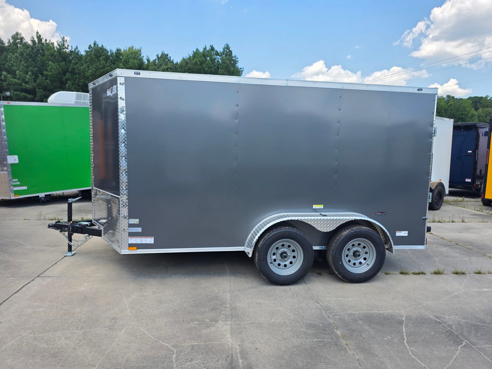 7×12 Enclosed Cargo Trailer for Sale – Charcoal Gray | 6