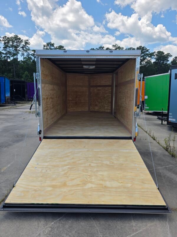 7×12 Enclosed Cargo Trailer for Sale – Charcoal Gray | 6' Interior | 3500 lb Axles