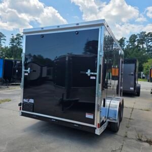 7×14 Enclosed Cargo Trailer for Sale – Black | Rear Ramp Door | 3500 lb Tandem Axles | 7' Interior - Image 4