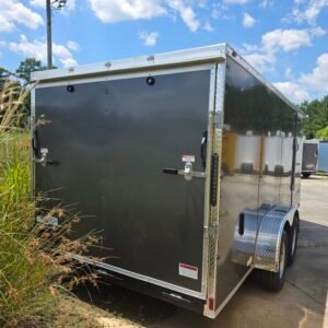 7×16 Enclosed Cargo Trailer for Sale – Charcoal Gray | 6' Interior | Utility & Equipment Trailer - Image 2