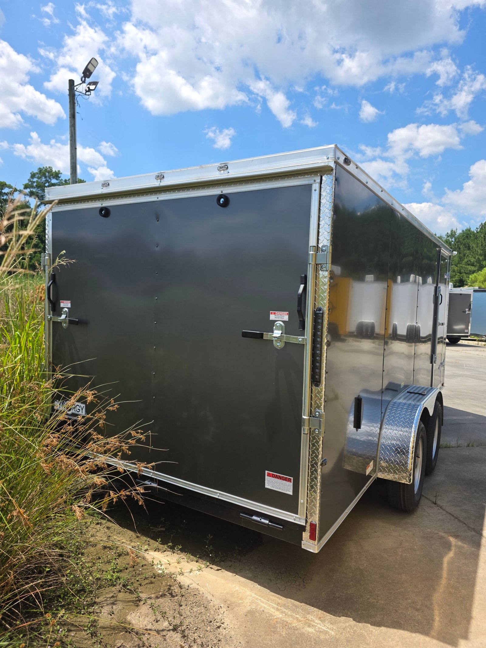7×16 Enclosed Cargo Trailer for Sale – Charcoal Gray | 6