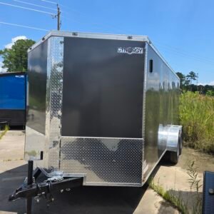 7×16 Enclosed Cargo Trailer for Sale – Charcoal Gray | 6' Interior | Utility & Equipment Trailer - Image 3