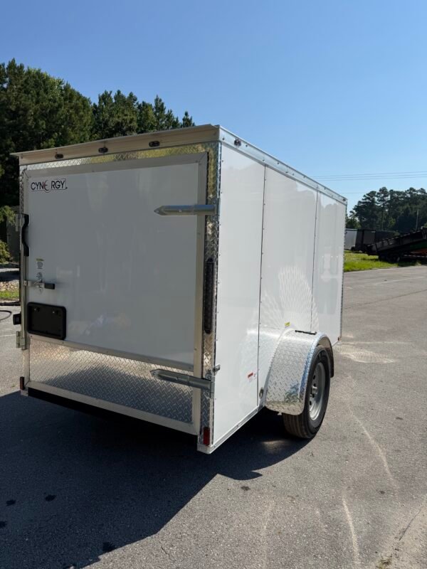 5×10 Enclosed Cargo Trailer for Sale – White | 5' Interior | Single Swing Door