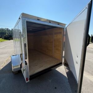 5×10 Enclosed Cargo Trailer for Sale – White | 5' Interior | Single Swing Door - Image 4