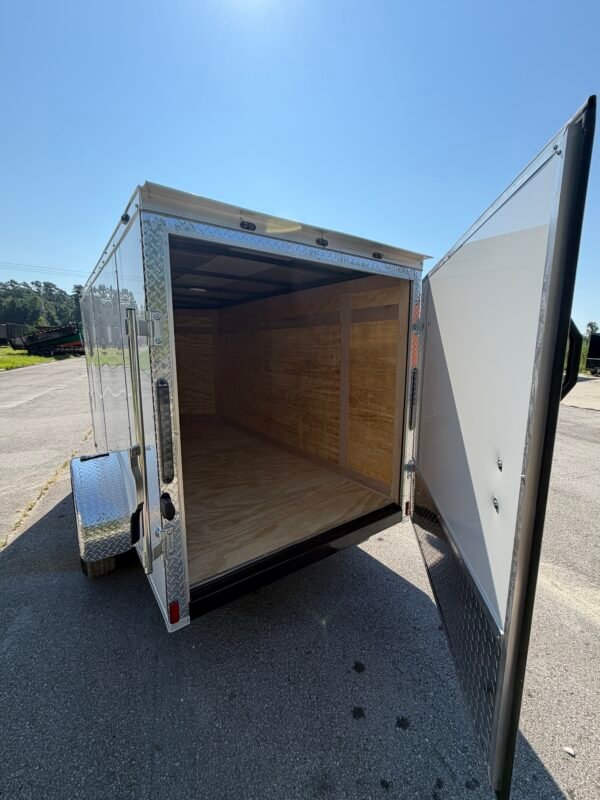 5×10 Enclosed Cargo Trailer for Sale – White | 5' Interior | Single Swing Door